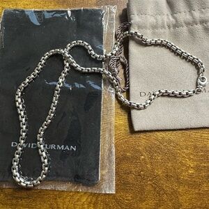 David Yurman men’s box chain necklace in sterling silver, 24’